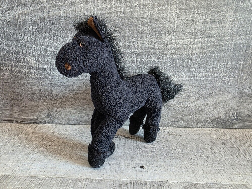 Russ Pony Plush Toy Black Horses w Brown Details 7" Stuffed Animal Barnyard b220